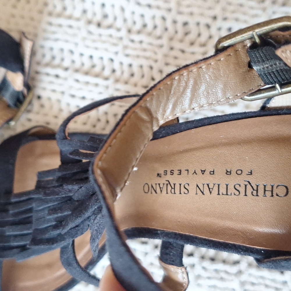 Christian Siriano Black Fringe Heels Size 7.5 NWOT - Picture 10 of 11